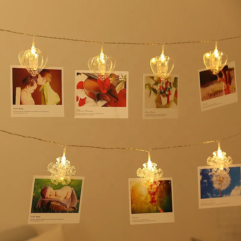 Photo Clips Decorative Lights String Holder for Christmas Tree Bedroom Wedding Party Hanging Photos Pictures Cards Memos