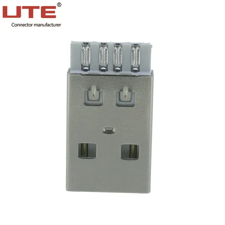 4 Pin mini A Type Male Plug Right Angle PCB Mount USB Header Connector