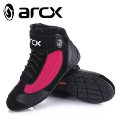 ARCX  Cow Suede Leather Waterproof Anti-skid Fashion Moto Racing Boots Motorbike Touring Riding Shoes