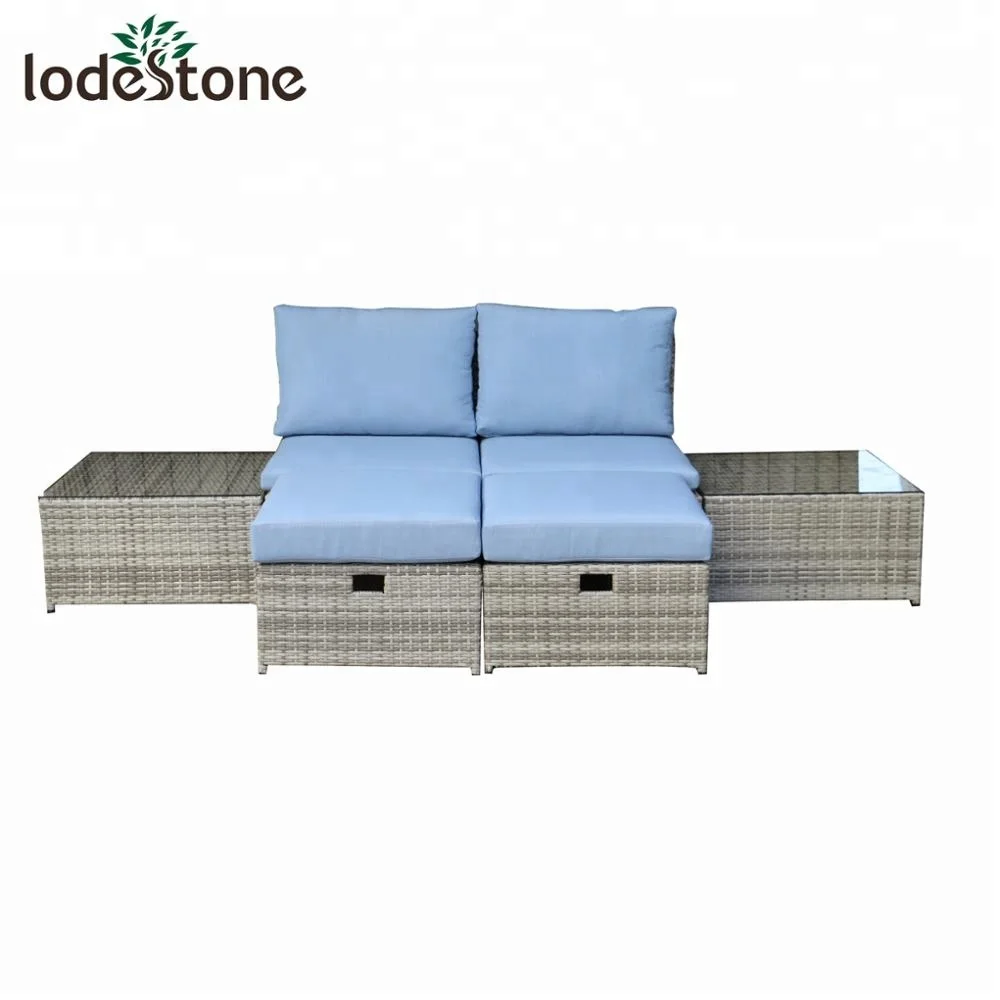 Morden multifunctional sofa set new designs 2018 rattan furniture balcony corner sofa set