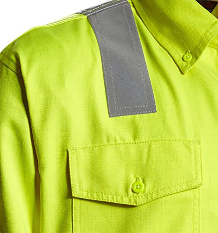2 Pockets Design Hi Vis safety long sleeve polo shirt