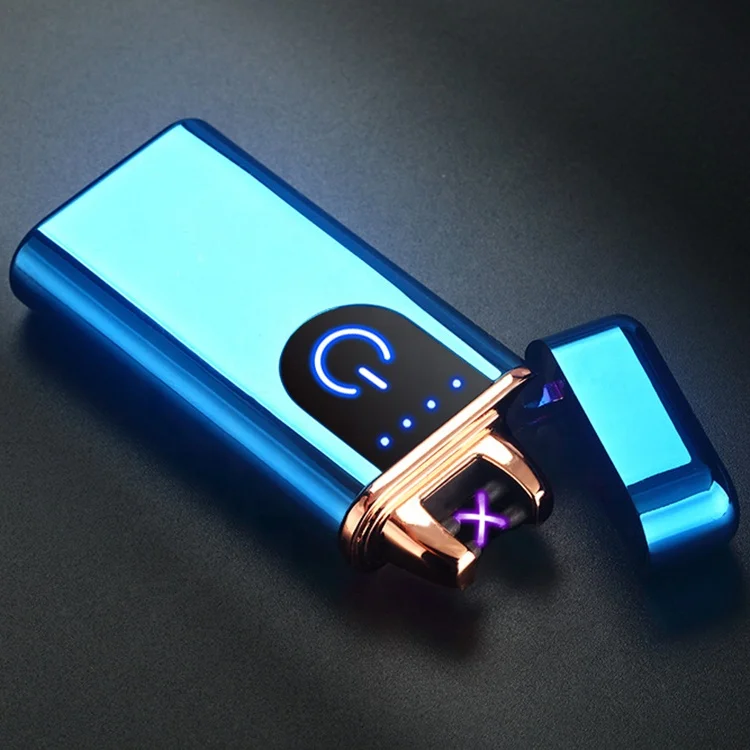 manufacture e cigarette cigar usb charging electronic plasma laser fashion lighter metal with logo windproof electric display