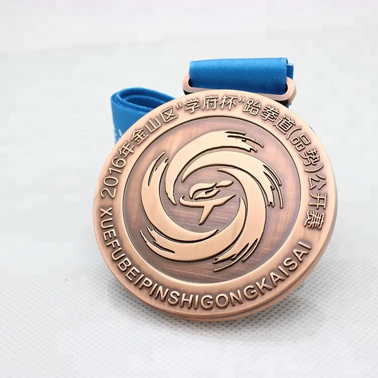 Bull Medals Ribbon and Trophies Metal Medal / Antique Nickle Plating Layland Medallion