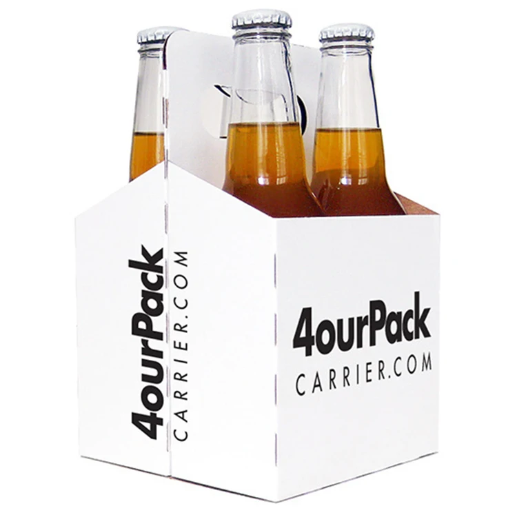 Custom Printed Portable Beer Bottle Glasses Wine Box Corrugated Cardboard Paper Wine Packaging Box Bulk Cheap Six Pack Beer Box