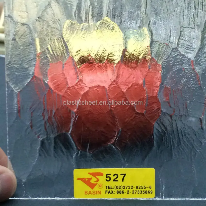 Пластиковый стеклянный лист с узором для ванной комнаты