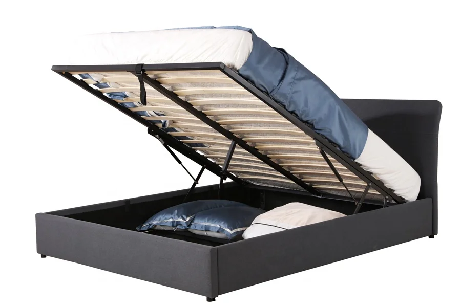 
box space divan ottoman gas lift up storage bed hydraulic double bed 