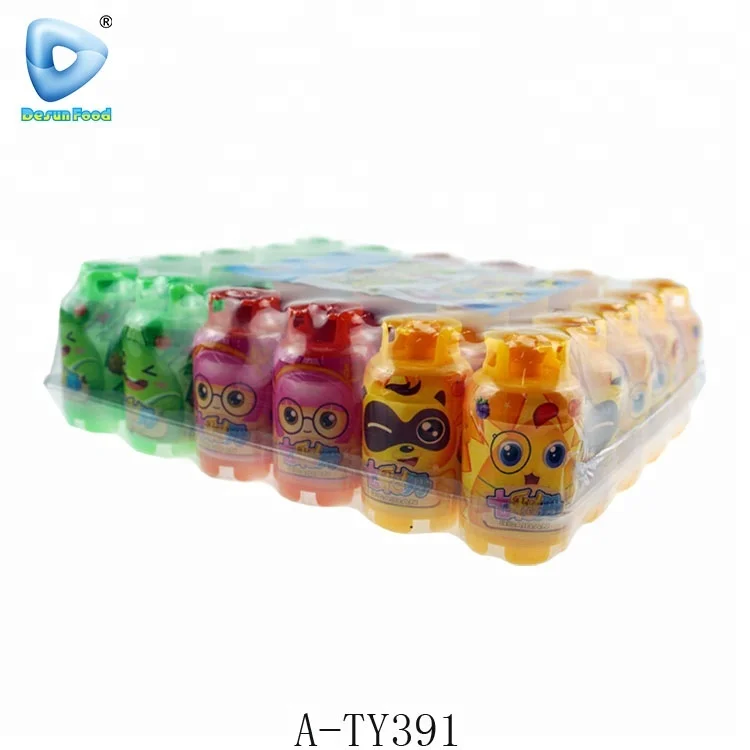Hot selling plastic gas bottle toy with sweets candy