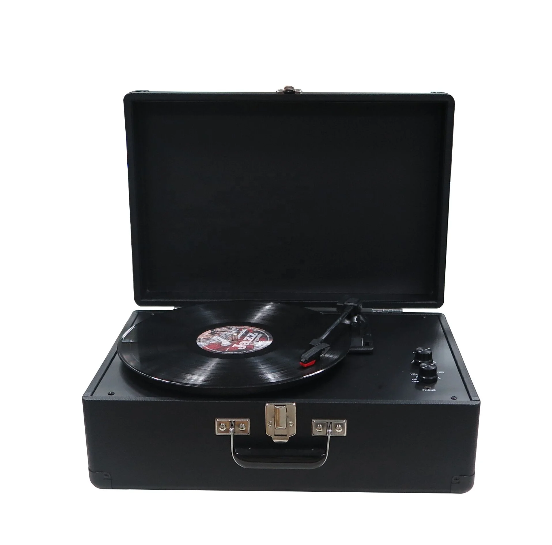 Portable suitcase turntable record player With USB and BT