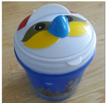 wholesale 5L transparent PP plastic popcorn bucket with lid and handle in china