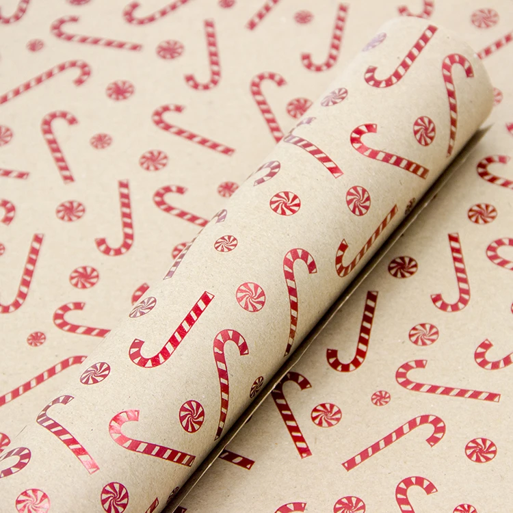 Hot selling Hotstamping craft paper printing recycled gift wrapping paper roll