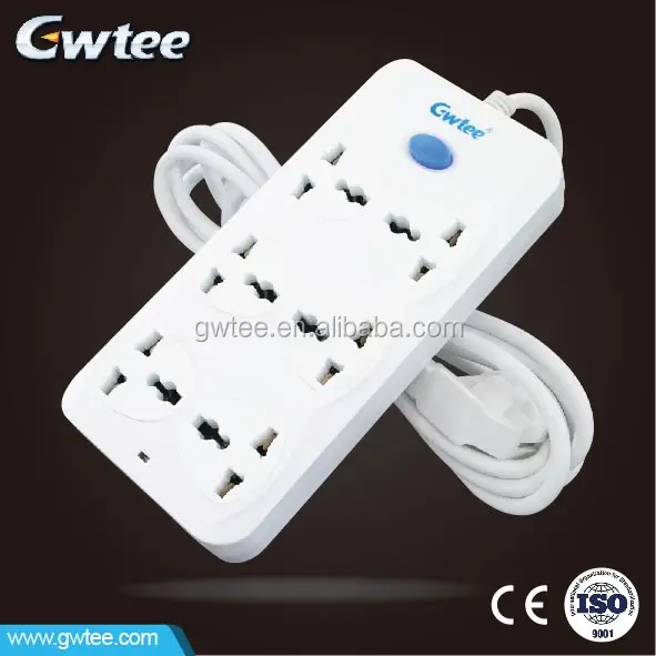 Мода белый 10А 2500 Вт 6 удлинитель удлинитель GT-6189