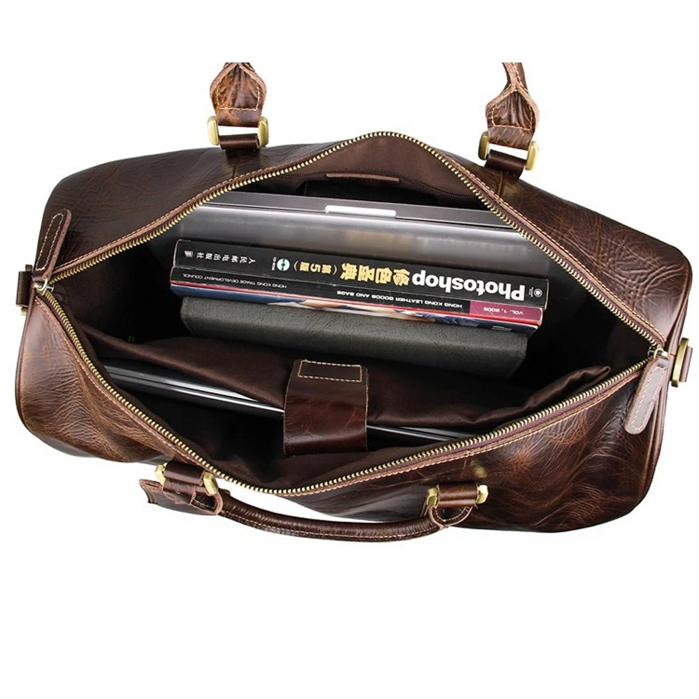 Embassy Diplomatist Italian Design Brown Leather Shoulder Bag Trolley Luggage Wheels Travel Bag