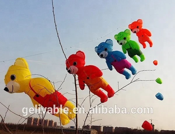 China 5 sqm bear inflatable nylon fabric kite for sale