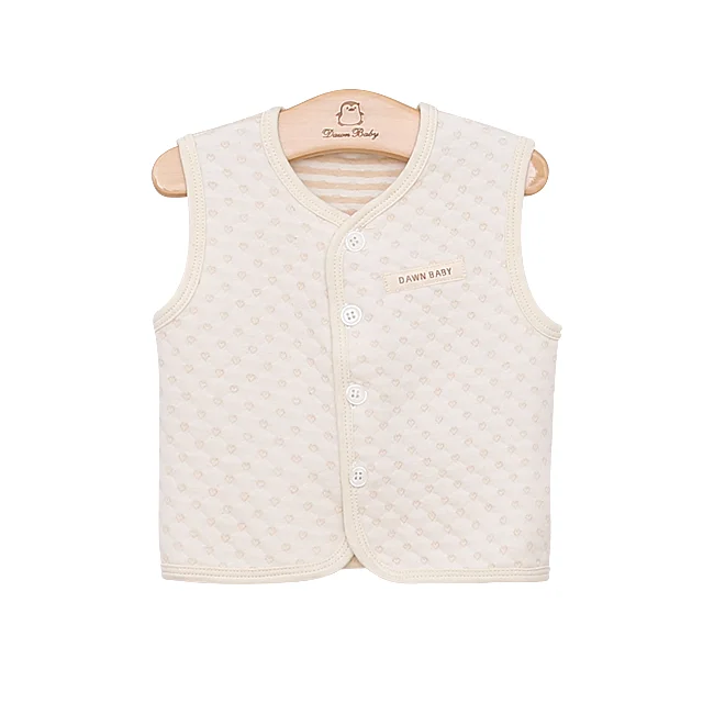 
High quality organic cotton unisex infant to toddler spring autumn baby vest waistcoat with button 