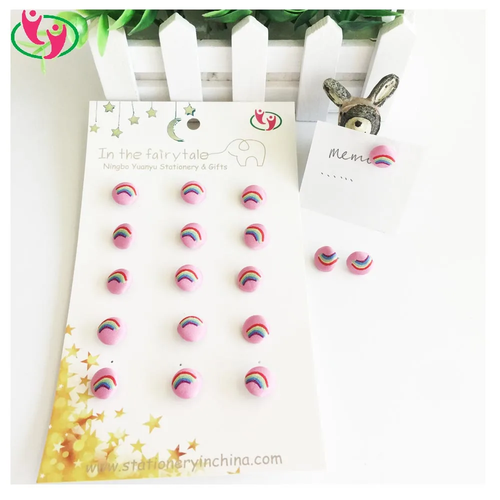 Высокое качество Необычные декоративные ткани канцелярские кнопки с логотипом на выбор заказчика