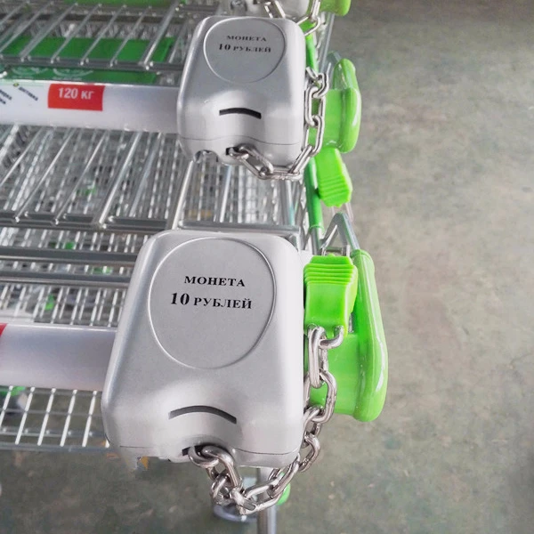 Zinc alloy Coin locks for shopping trolleys with your coins