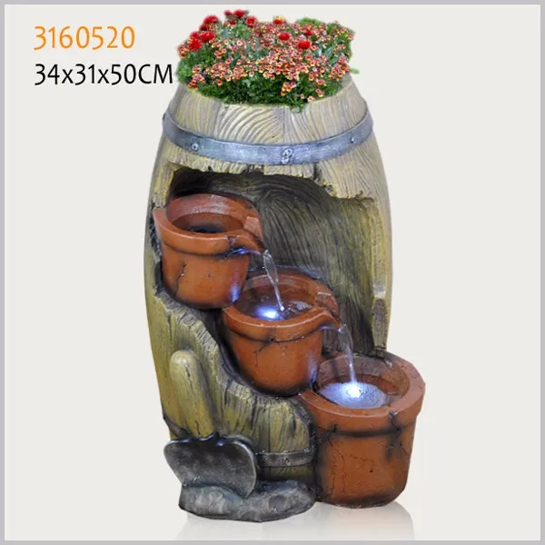 2017 polyresin solar garden fountains