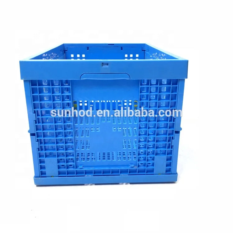 Plastic collapsible packing crate food containers folding crate plastic storage box for vegetable and fruits
