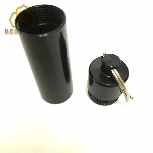Outdoor Aluminum Pill Box key Chain Pill Storage Holder Pill Container Keychains Waterproof Medicine Box With keychain Ring