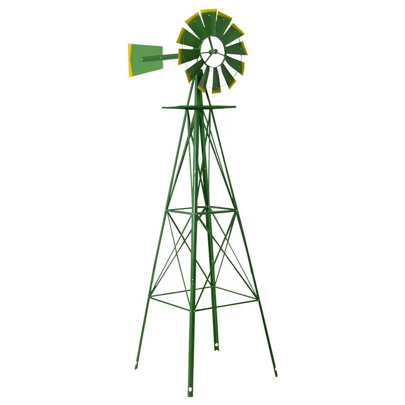 Beautiful Decorative Green Metal Weather Vane Garden Wind Mill