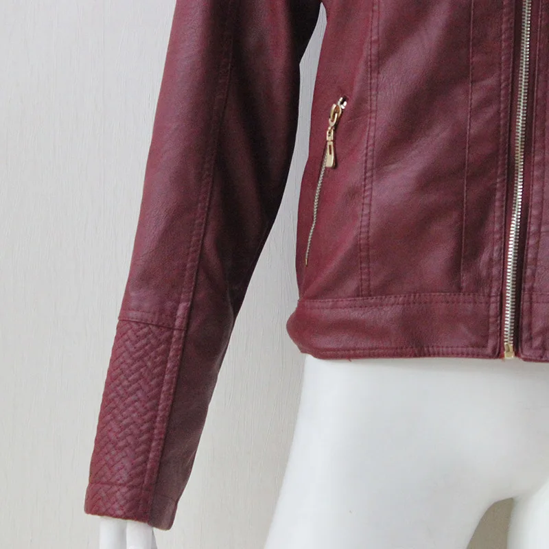 Venta al por mayor de las mujeres PU chaqueta ocio y motorstyle elegante PU chaqueta