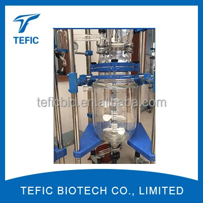 10L Pilot Double Jacketed Reduced Pressure Borosilicate Glass Reactor With Reflux Unit And Condenser