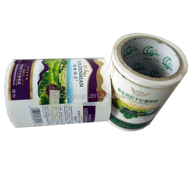 Wine Beverage Bottle stamping Labels gold stamping gold blocking stickers