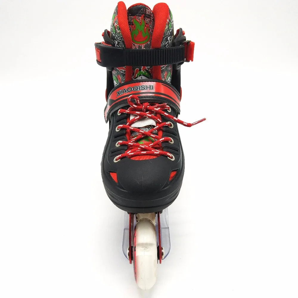 2022 hot sale straight pu wheel skates adjustable red blue pink inline skate shoes