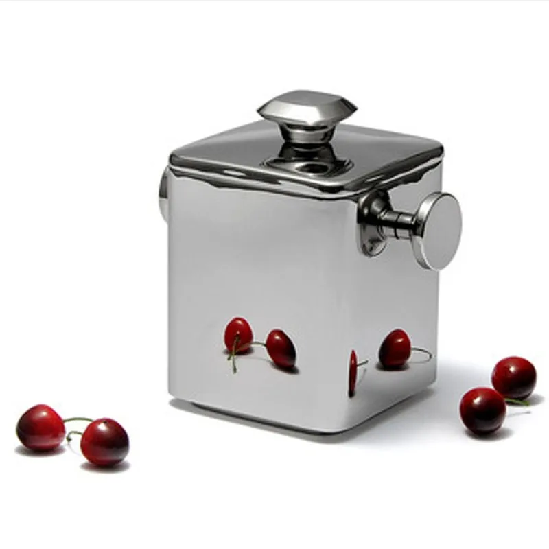 High Quality Stainless Steel Ice Bucket Square Metal Ice Bucket With Lid