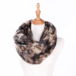 Лидер продаж, нежный женский круглый шарф-снуд с цветочным принтом