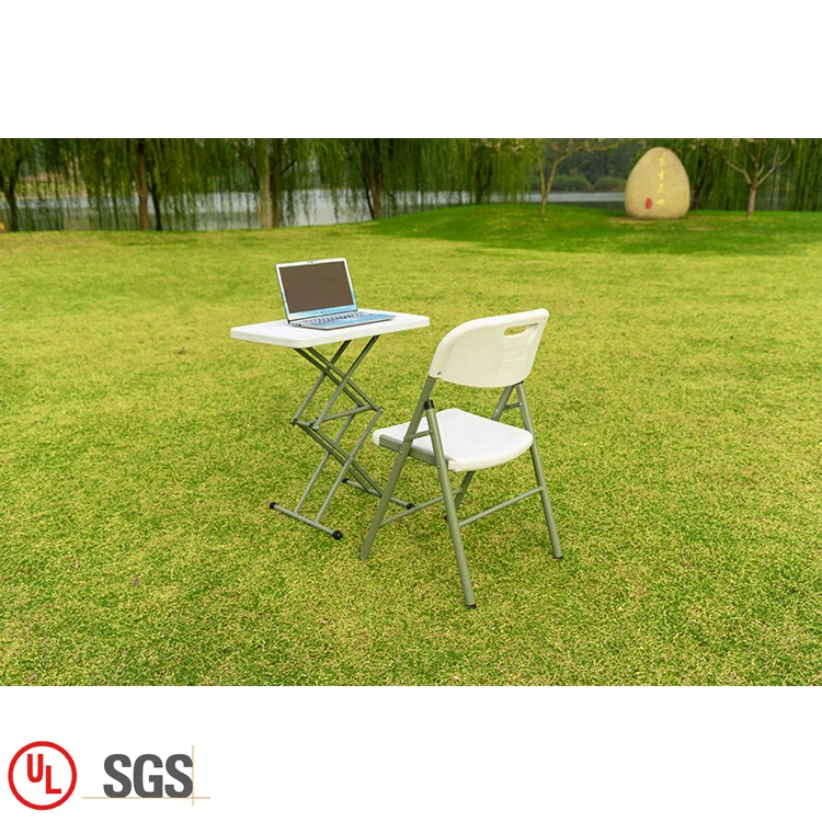 Hot sale office computer desk study folding laptop table white adjustable height plastic