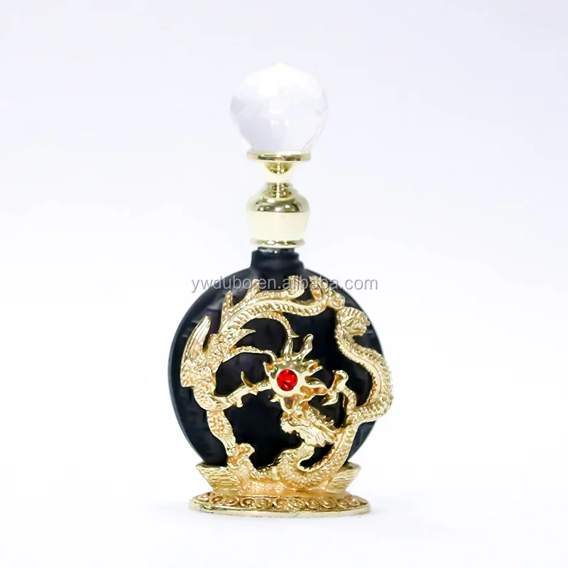 8ml Metal Dragon Phoenix Perfume Bottle Empty Glass Essential 0il Refillable Bottles Ornament Home Decoration Gift#59654#59659