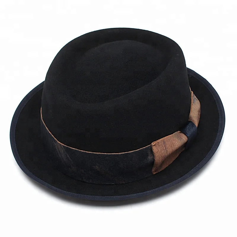 Wholesale Fashion  Design 100 Wool Felt Pork Pie Hats for men  women
