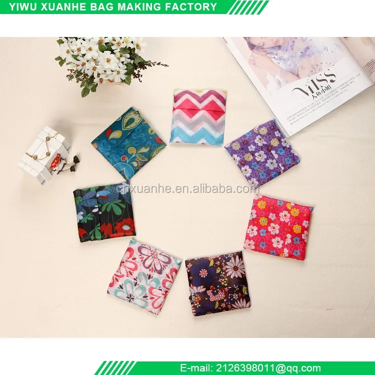 Polyester Material Reusable Eco Foldaway Shopper Foldable Reusable Grocery Shopping Tote Fashion Bag