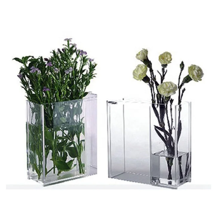Factory price transparent tabletop flower acrylic vase small flower vase