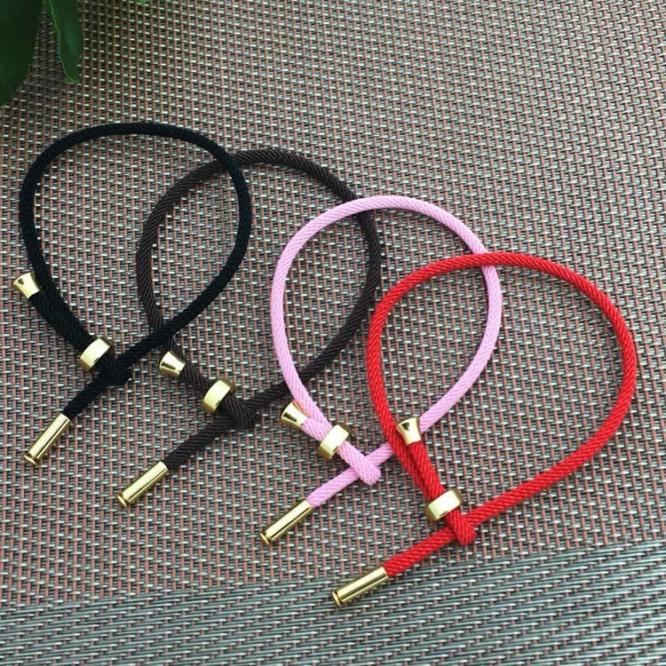 Custom Couple Fashion Wholesale Diy Colorful Cord Stainless Steel Bangle Red Rope Lucky Bracelet