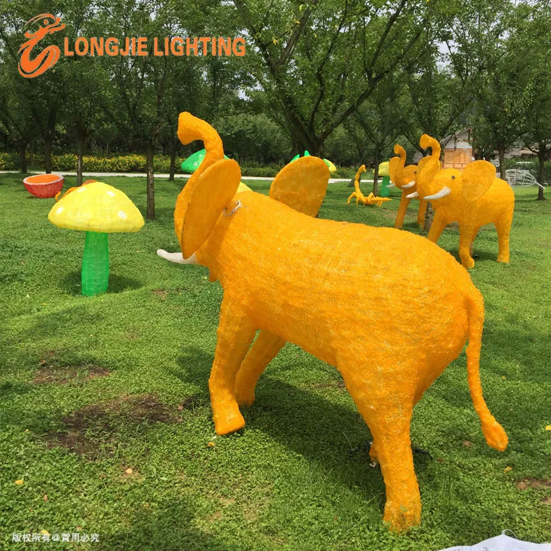 H:1.8m L:1.8m Big elephant sculpture decoration led acrylic light