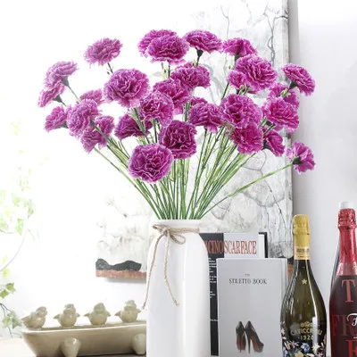 YI WU ZERO High Quality Real Touch Hot Sale Simulation Flower Silk Carnation Artificial Flower For Home Wedding Party Decoration