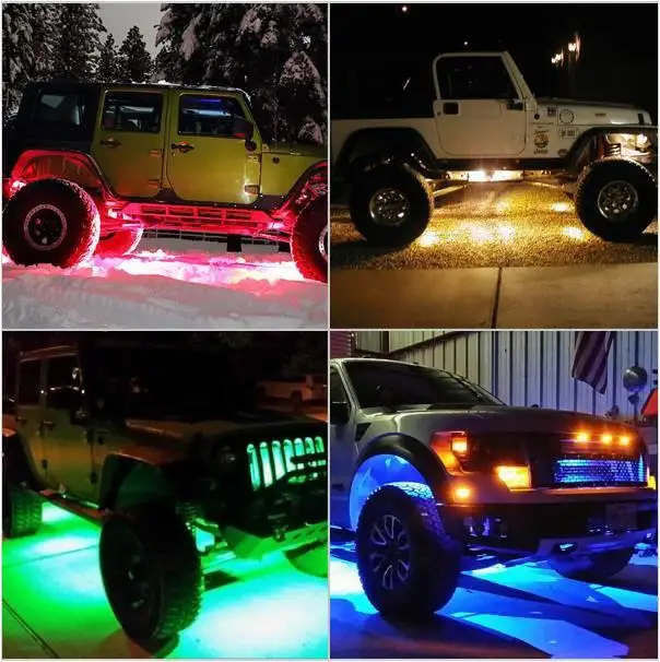 car accessories Led rock side marker light green for offroad /truck/Boat/Motocycle