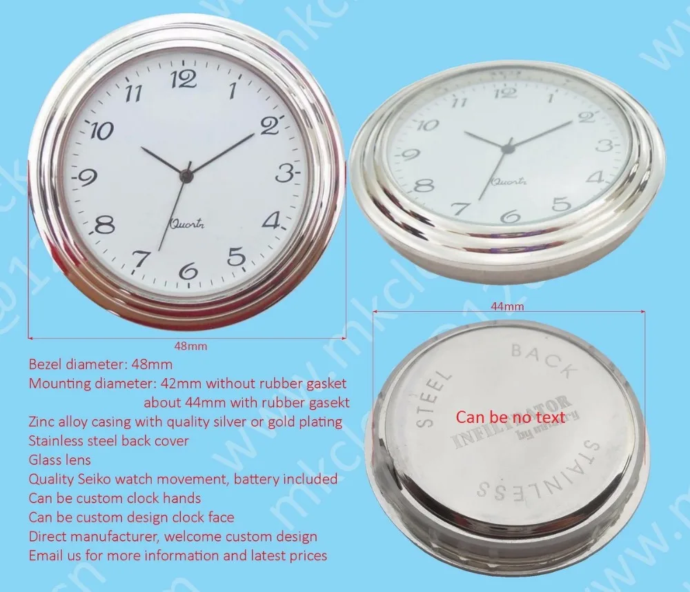 
48mm metal casing clock insert clock fit up watch insert PC21 watch movement desk clock insert module insert clockworks 