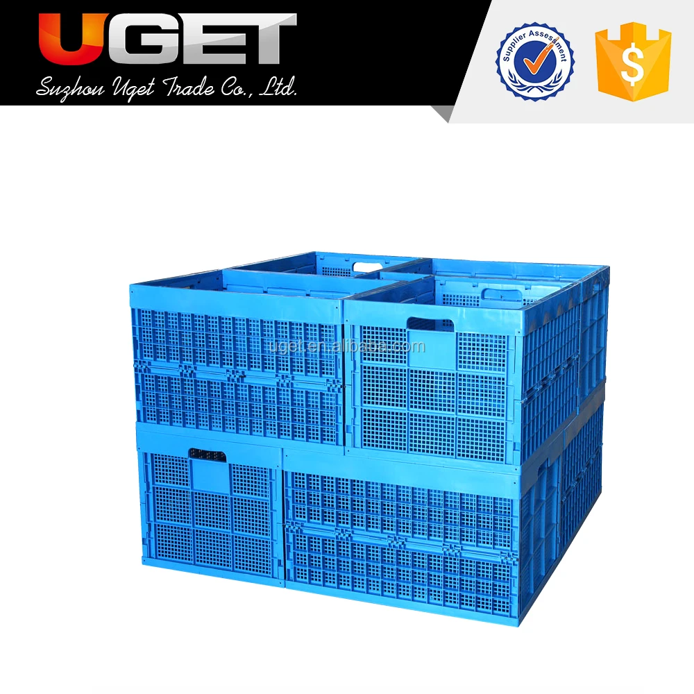 China Manufacture Fruit & Vegetable Storage Folding Plastic Crate