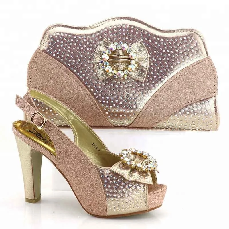 AB7740  fashion high heel italian shoes and matching clutch bag in good quality
