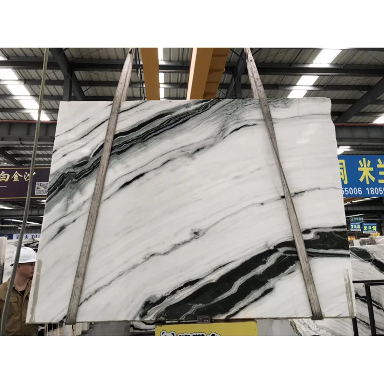 Горячая Распродажа панда белый мрамор черная плитка для резки вены