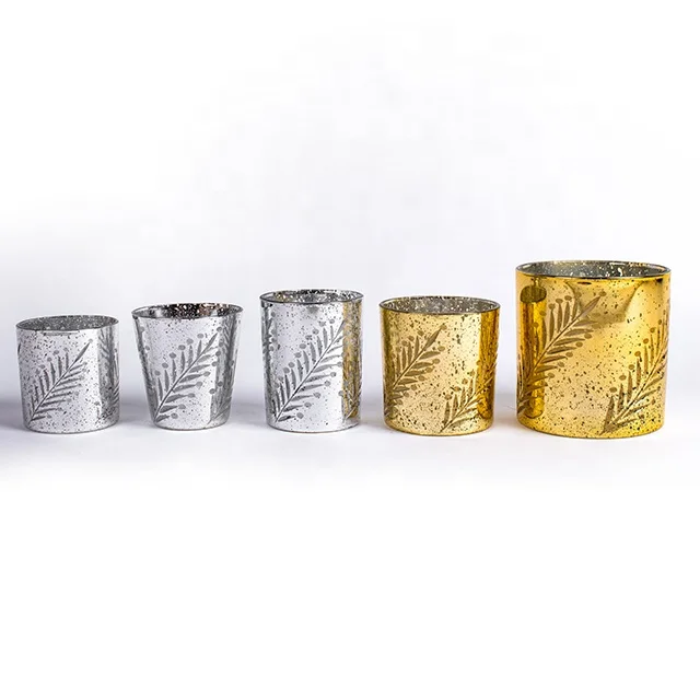 silver plating glass candle holder handmade table centerpiece bud flower vase centerpieces mercury candle jar
