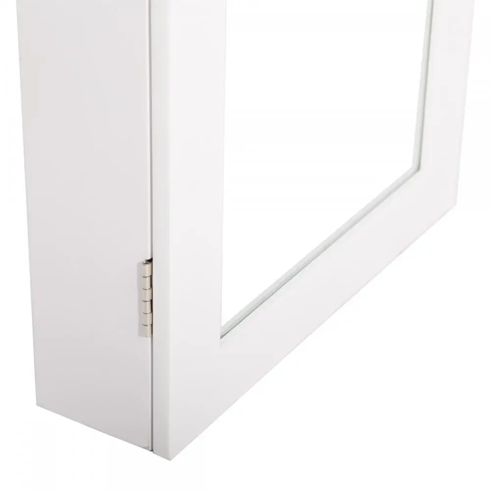 Wooden Wall Mount Cabinet with Lock Jewelry Storage Cabinet with Dressing Mirror