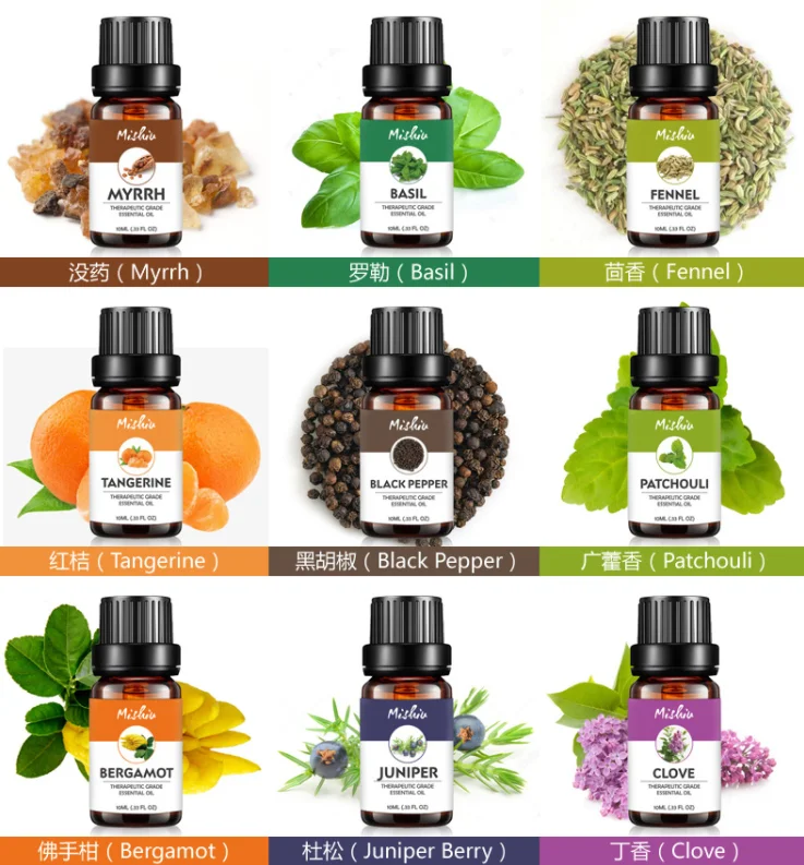 Hot sale Top quality pure organic aromatherapy essential oil set