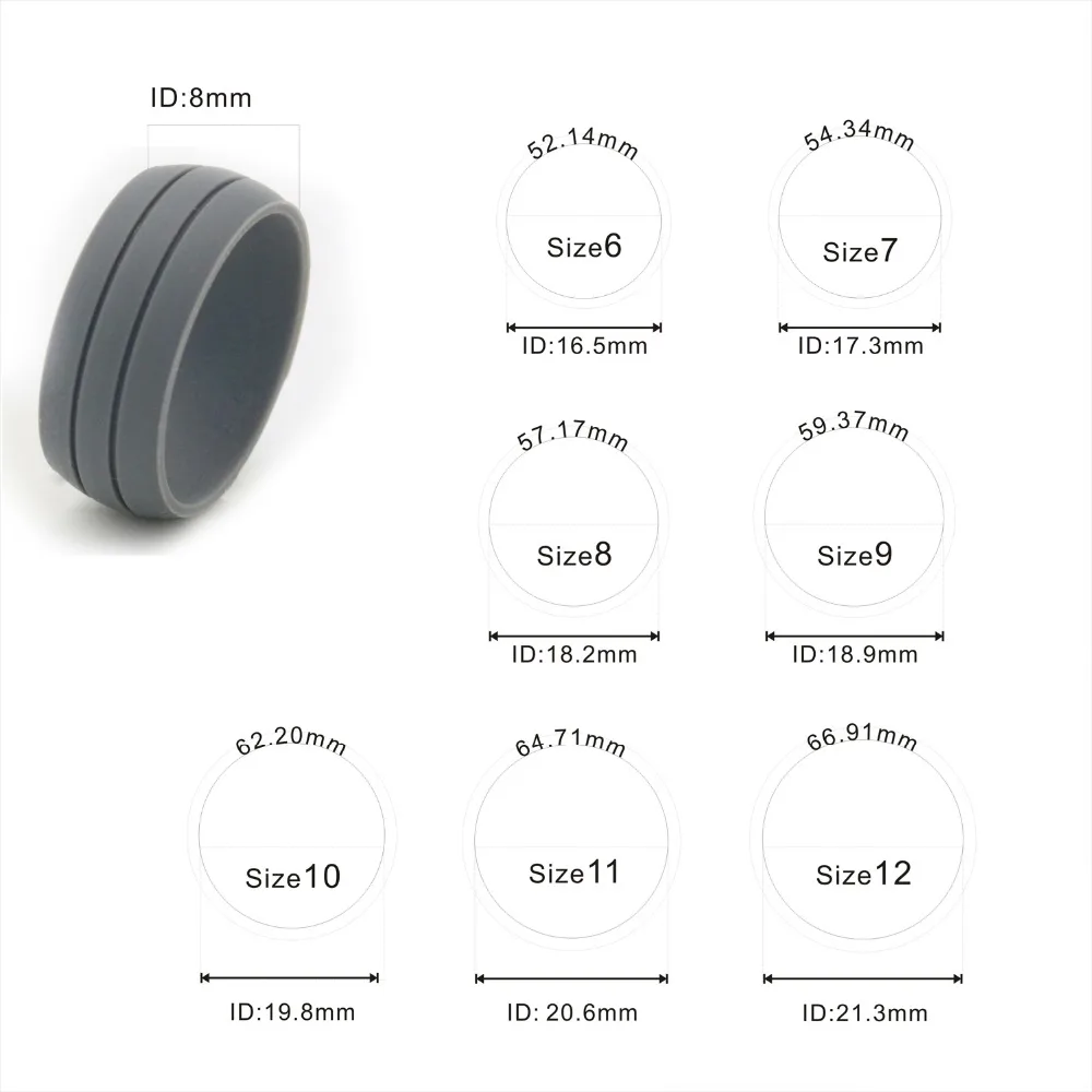 Силиконовые обручальные кольца всех размеров с тремя камнями покрытые антикварным медным покрытием круглые черным
