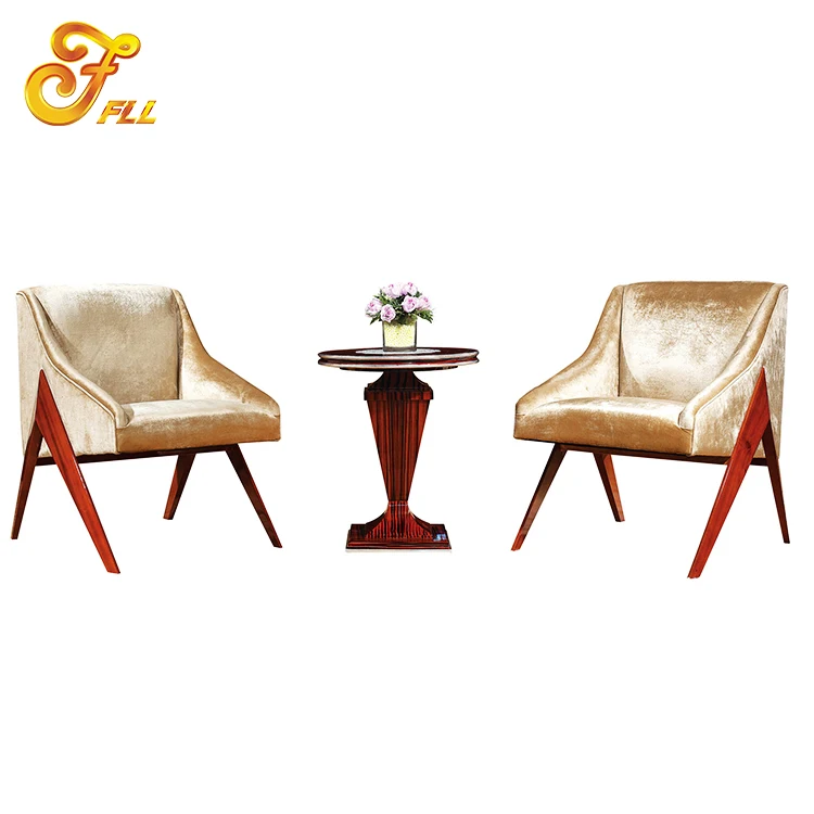
Custom hotel furniture hotel lobby chair and tea table 