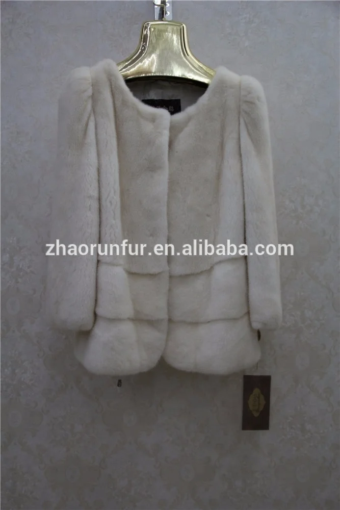 Новый дизайн женские зимние короткие импорт женские белый мех норки пальто куртка