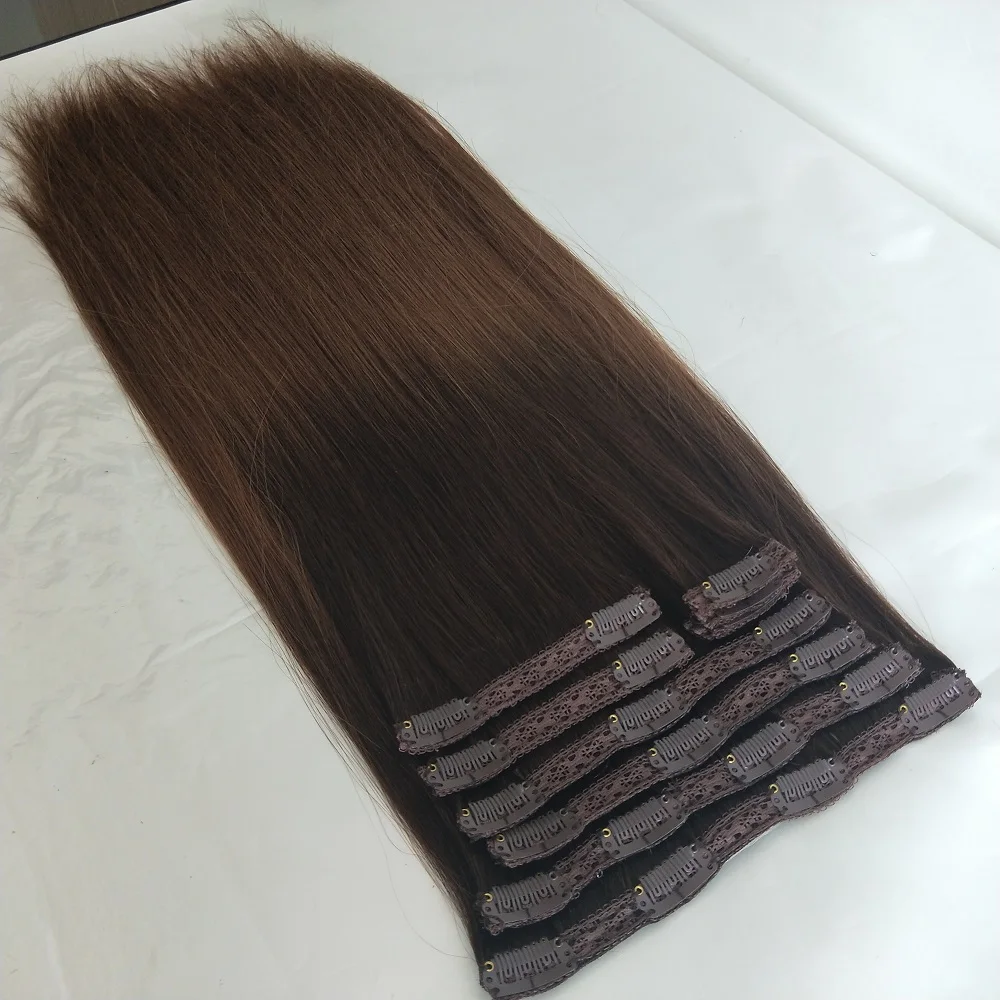 20inch 160g Fullhead Set Brazilian Virgin Remy Cuticle Aligned Natural Human Hair Clip In Human Hair Extensions